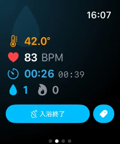 記録中のApple Watch画面